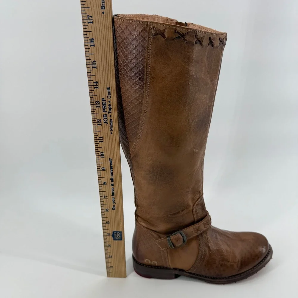 Bed‎ Stu Cobbler Series Distressed Riding Boots Womens 7 Brown Leather Tall
